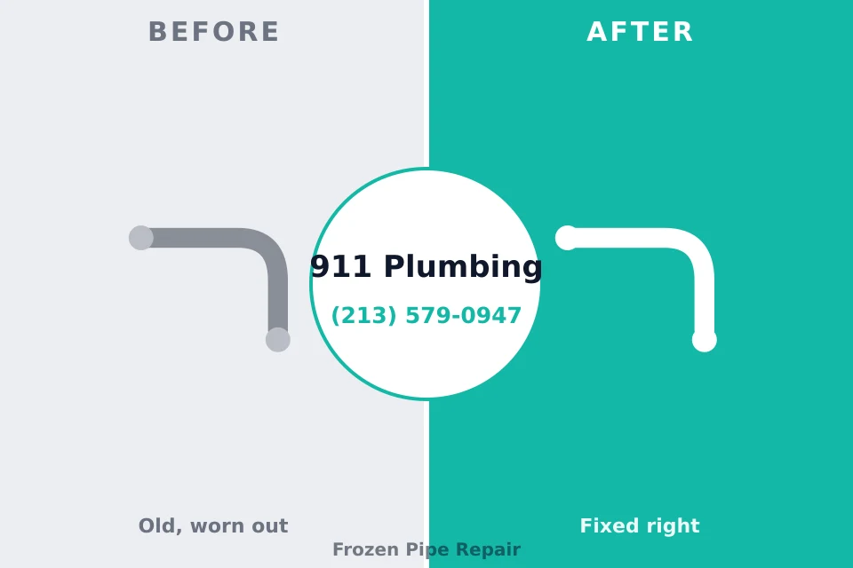 Before and after: plumbing repair Augusta, WI